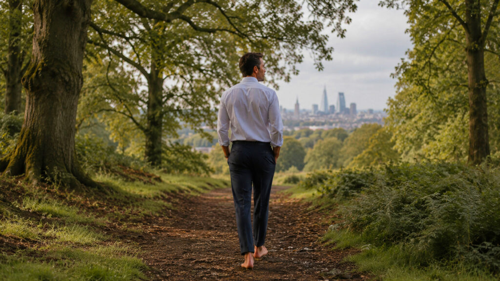 A calm editorial wellness image symbolising the connection between modern health technology and more natural, ancestral living conditions.