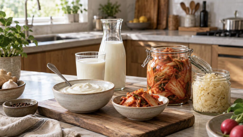 Fermented foods influence gut microbial diversity, digestion and immune function. Explore the evidence for yoghurt, kefir, kimchi and other fermented foods.
